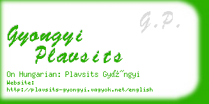 gyongyi plavsits business card